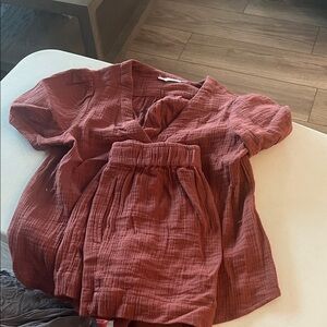 Carve Designs Rust Top and Shorts Set